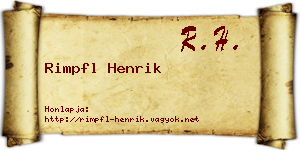 Rimpfl Henrik névjegykártya